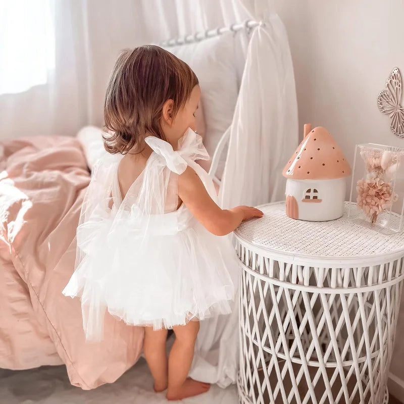 Sleeveless Princess Mesh Romper Dress