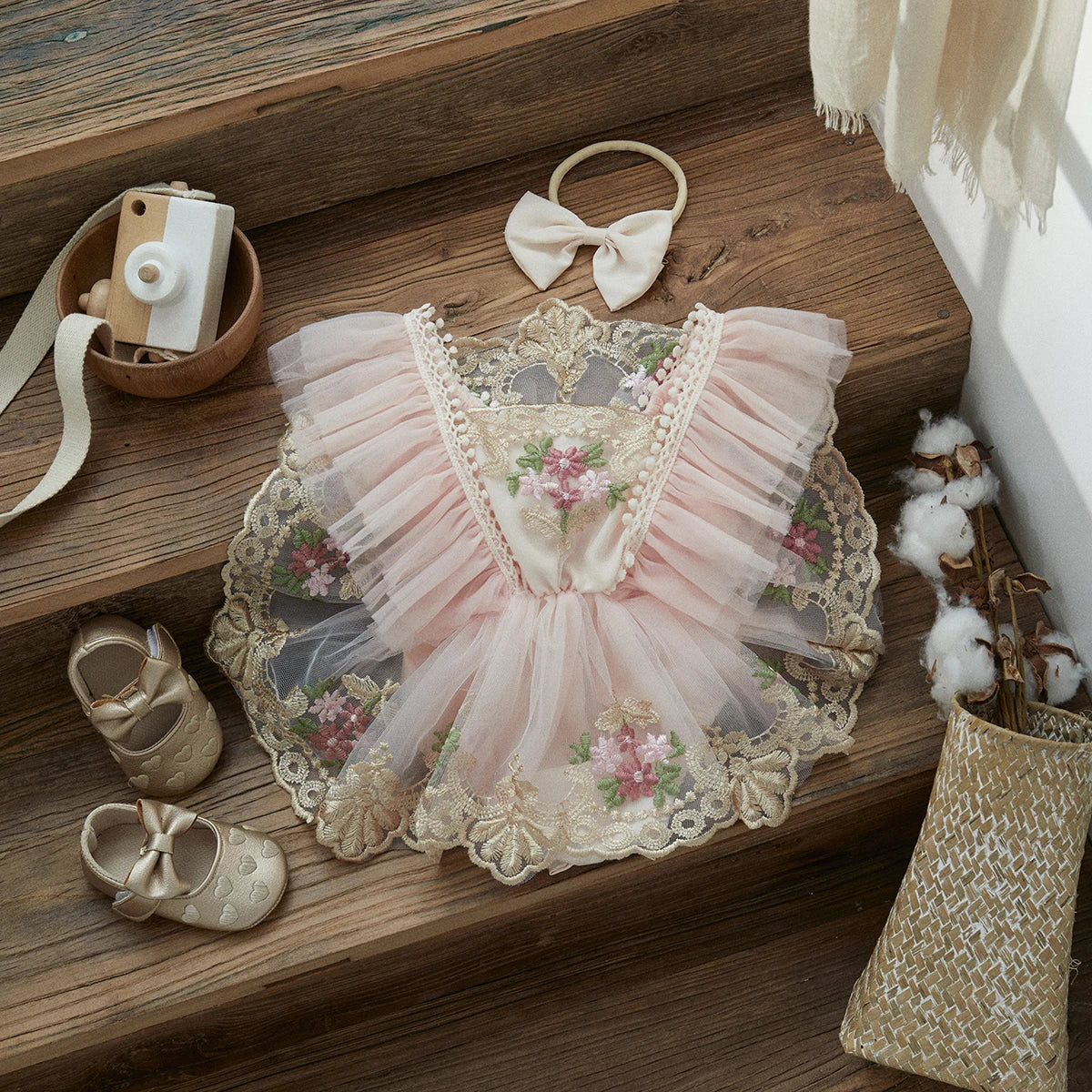 Princess Floral Embroidery  Jumpsuit
