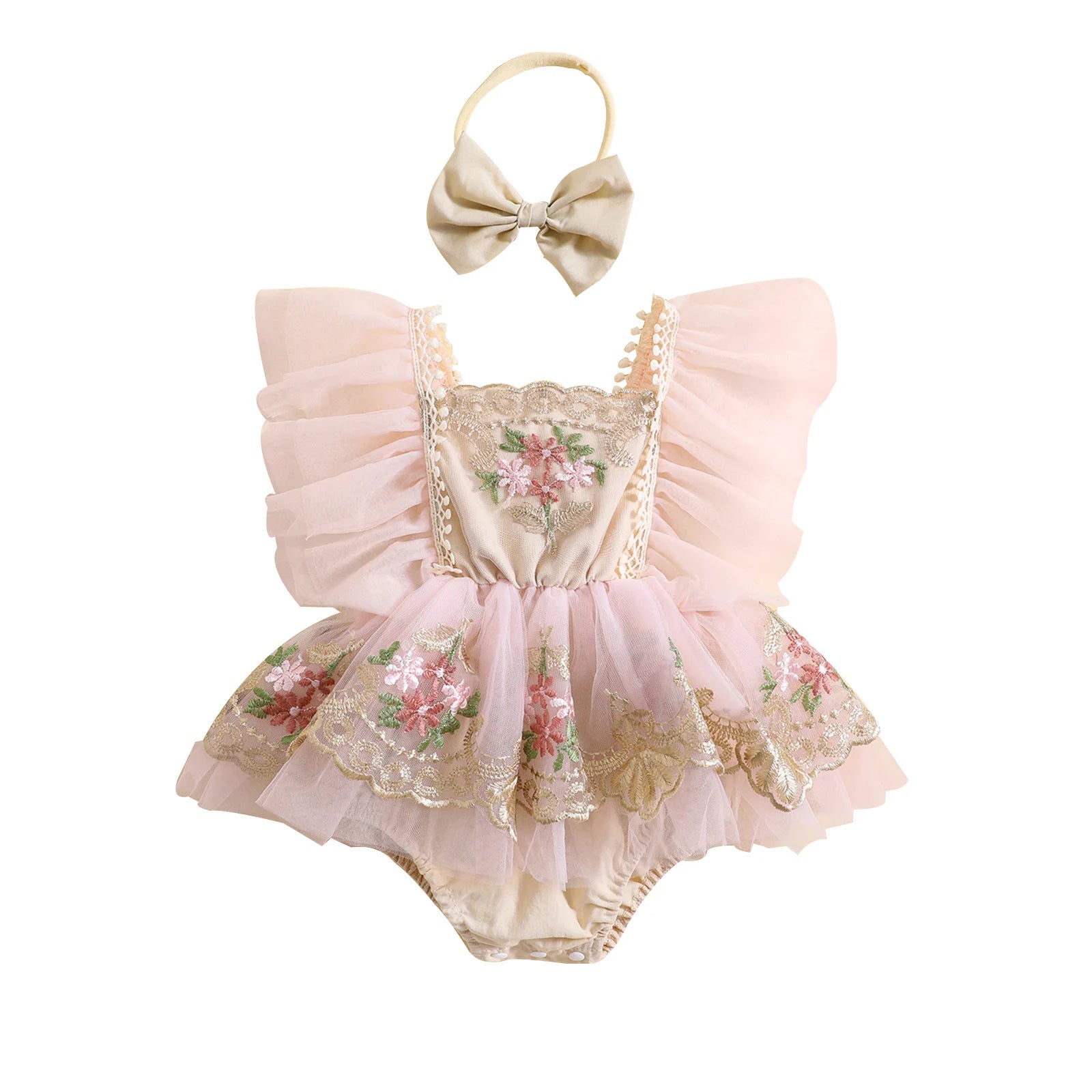 Princess Floral Embroidery  Jumpsuit