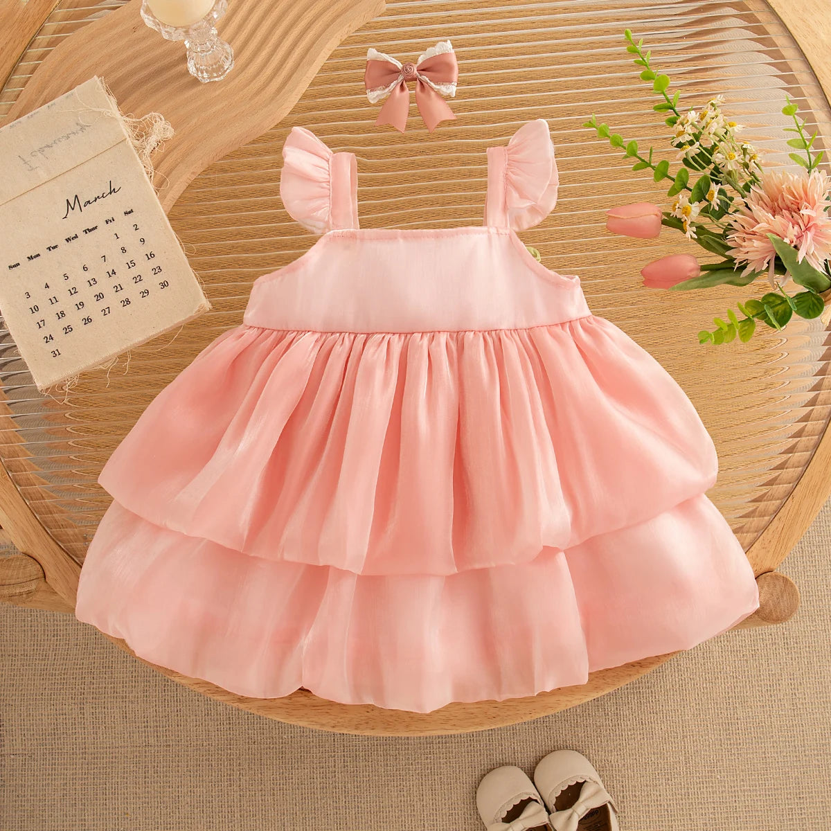 Tulip Pattern Puffy Girl Dress
