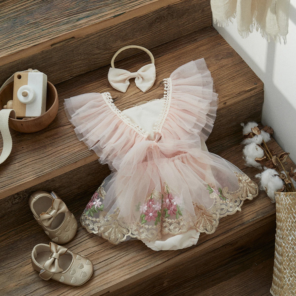 Princess Floral Embroidery  Jumpsuit
