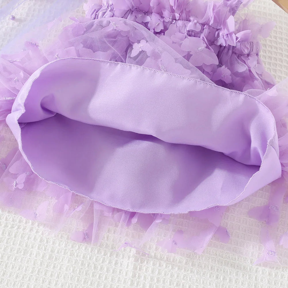Butterfly Embellished Princess Dress