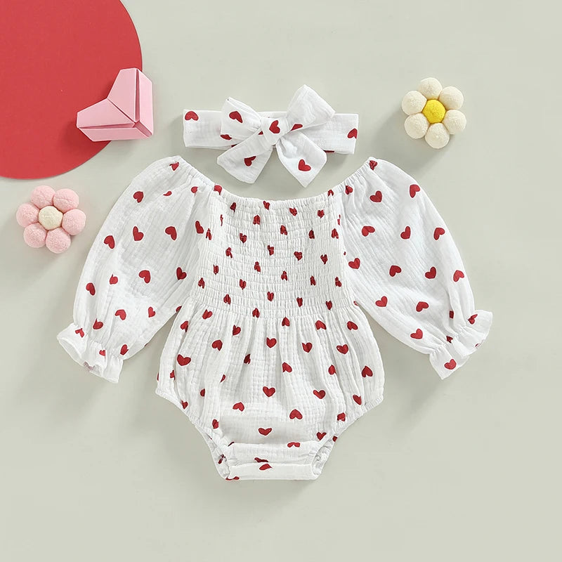 Floral Print Romper and Headband