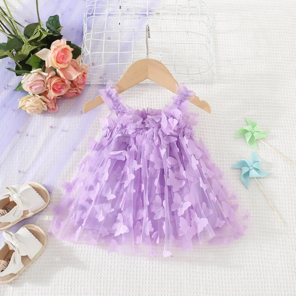 Butterfly Embellished Princess Dress